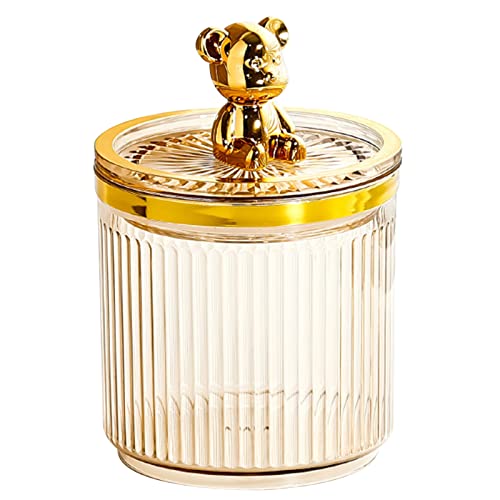 高級クマコットンパッドオーガナイザー浴室収納ボックス綿棒つまようじ化粧品ジュエリーメイクコンテナボックス大型メイクアップオーガナイザー旅行