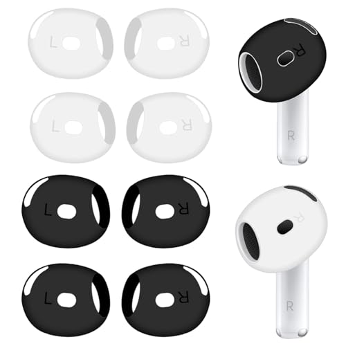 AOOTUERL Almohadillas de Repuesto para Airpods 4, 4 Pares de Silicona Suave Antideslizantes Accesorios Deportivos, Funda para Auriculares AirPod de 4ª generación(Cabe en la Funda)