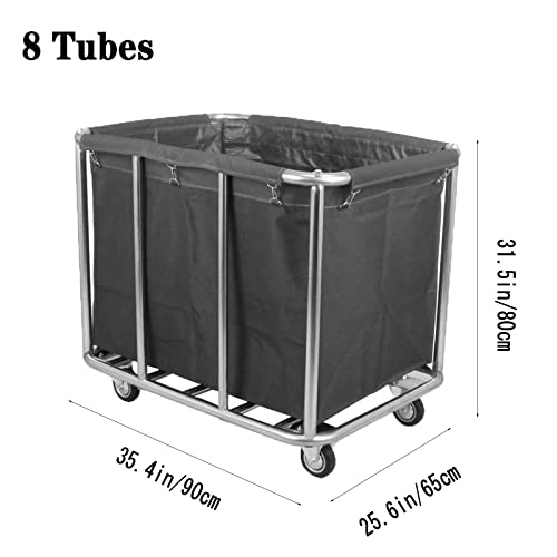 Chariot à linge robuste noir pour usage industriel et domestique - 7