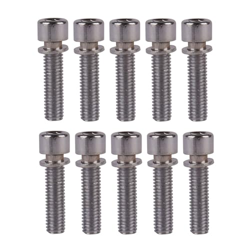 Image of Stainless Steel M5x20mm Hex Bolt with Washer, Pack of 10, for Bicycle Stem Parts