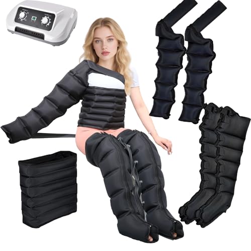 LESBJFDM Presoterapia para Casa Abdomen Y Piernas, Masajeador De Piernas Circulación Presoterapia, Botas De Presoterapia para Piernas Completas, Maquina Presoterapia Drenaje Linfatico Piernas
