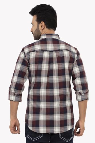 Image of SUMMER LINE Men's 100% Cotton Checked Casual Shirt | Full Sleeve | Regular Fit | Soft & Breathable | Available in Sizes M-6XL