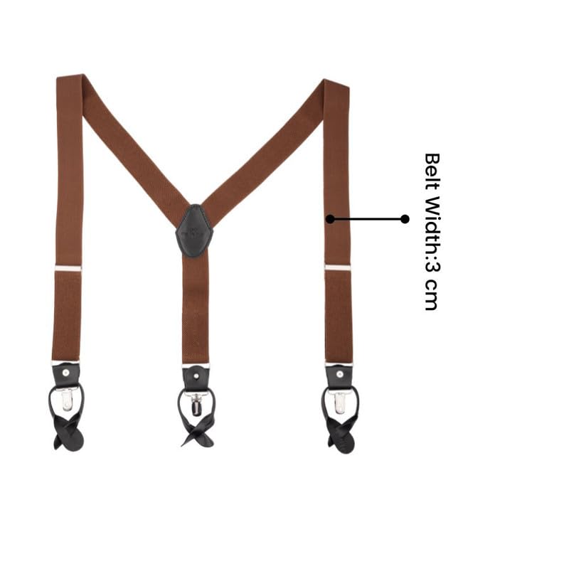 Image of The Tie Hub Button Suspenders for Men | Gentry Button-On Y-Back Elastic Braces | Adjustable 1.25 Inch | Formal Wedding