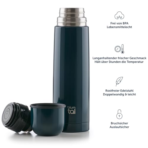 Blumtal Thermoskanne BPA-frei,doppelwandige Isolierung, Edelstahlbecher, 350 ml – Ansicht 5