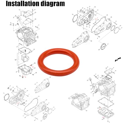 Image of 25PCS 11105 O-Ring, OEM Size Nitrile Rubber Seal, Compatible with V-Twin Cruiser & Touring Style Motorcycles - Engine, Transmission & Primary Drive - Leak Proof & Vibration Resistant (Orange)