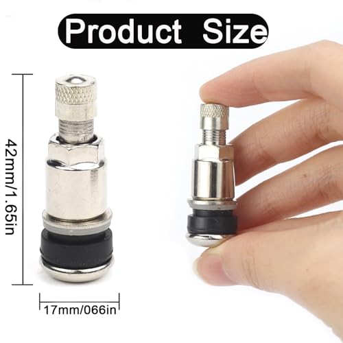 6 Stück Felgenventile Metallventile Universal Stahlventile für Alufelgen mit Gummidichtung - Luftdicht und Langlebig