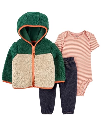 Image of Carter's Baby Boys' 3 Piece Plaid Patch Little Vest Set
