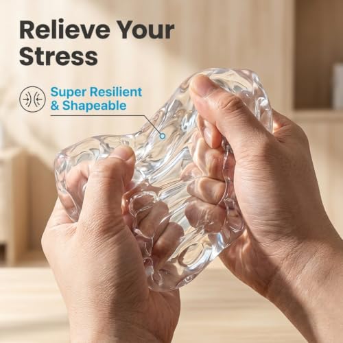 Handmade DIY Coconut Oil Squishy Ball Stress Relief Toy, Super Soft Moldable TPR Sensory Squeeze Ball, Jelly Sensation Decompression Fidget Toy for Adults, Desk Relaxing Toy (Transparent Cheese) - Image 3