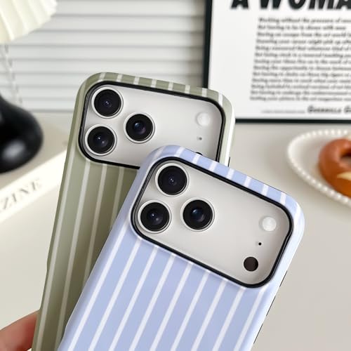 Coque iPhone 17 Pro MagSafe Skyseaco à rayures bleues en TPU et PC