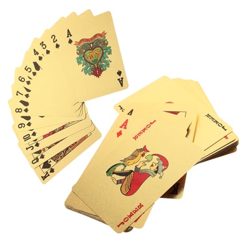 Supvox 1Satz wasserdichte Pokerkarten Aus Goldene Folienkarten Für Partyspiele Und Festivals Langlebig Und Vielseitig Einsetzbar