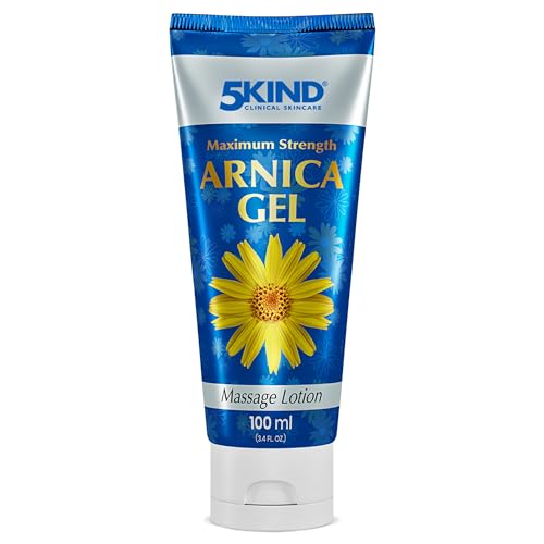5kind Maximum Strength Arnica Gel 100ml - Fast Acting Arnica Gel for Bruising and Swelling - Intensive Montana Extract Bruise - Natural Muscle Rub for Runners, Muscles & Joints