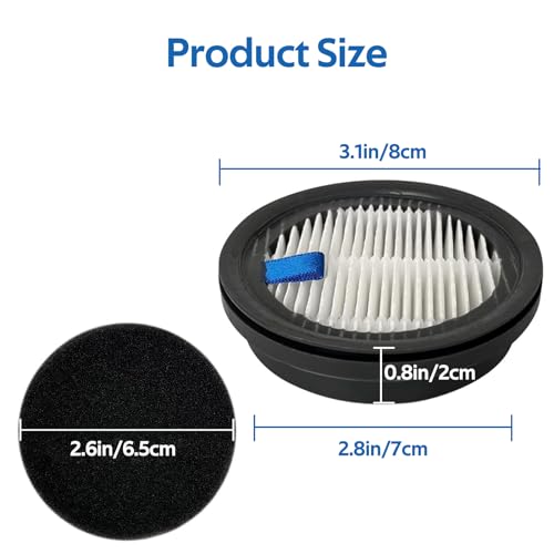 Compact Hepa Filter for Afoddon, ORFELD, and NEQUARE Cordless Vacuums