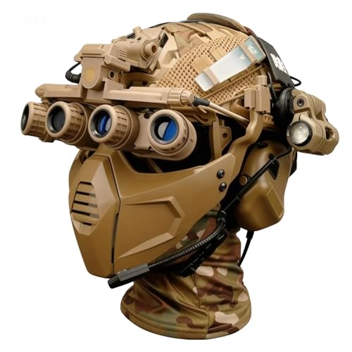 Casque masque tactique WLXW avec lunettes airsoft pour équipement de wargame