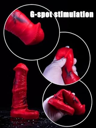 Funda de extensión de silicona en forma de caballo para pene masculino con hebilla extensible para aumentar la longitud y la circunferencia (rojo)