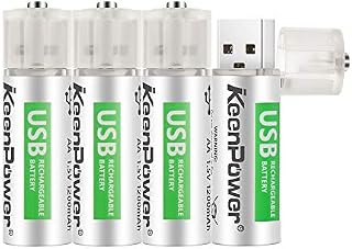 KeenPower AA Batteries USB Rechargeable Double A Lithium Batteries Li-ion Battery Cell 1.5V
