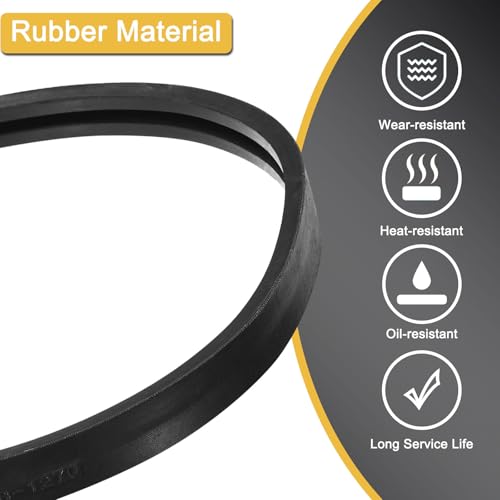 Image of uxcell 2 /B67 Classic Wrapped 2 Banded /2 Ribs V-Belt, 70 inch Outside Circumference Wrapped Industrial B Profile Rubber V-Belt for Industrial Machinery Equipment, Black