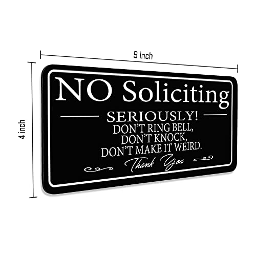 no soliciting sign for homeoffice modern design 9x4 inch acrylic sign self-adhesive
