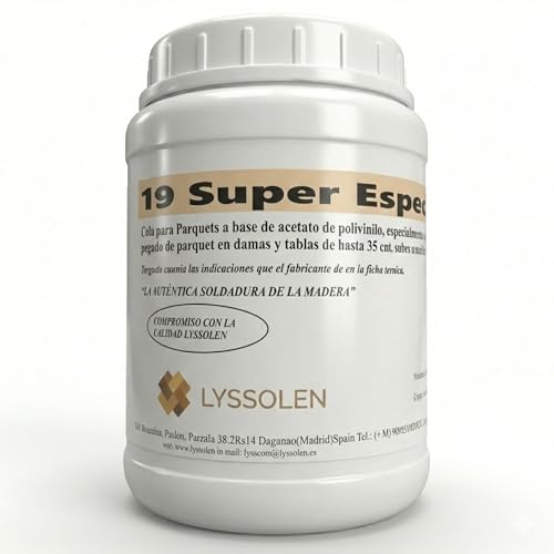 LYSSOLEN   Cola Parquet Super Especial 1,2kg   Adhesivo Profesional de Alta Adherencia para Suelos de Madera Maciza y Laminados   Pegamento Extra Fuerte para Instalación y Fijación de Tarimas
