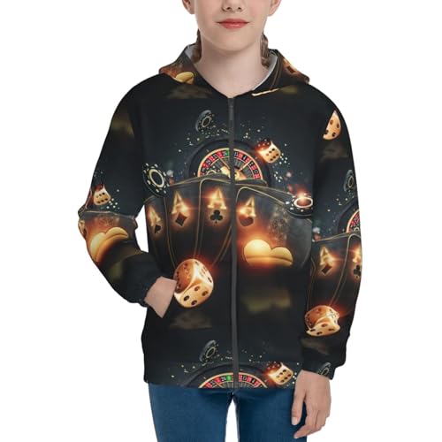 Creative Casino Kids Pullover Hoodies Boys Zip Up Sweatshirts Girls Athletic Clothes with Pocket3