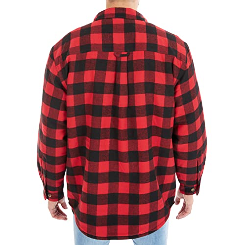 Image of Smith's Workwear Men's Sherpa-lined Cotton Flannel Shirt Jacket