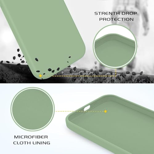 Image of DIZORO Silicone Back Case for iPhone 12 /12 Pro, Soft-Touch Phone Microfiber Silicone Back Cover for iPhone 12 /12 Pro -Matcha