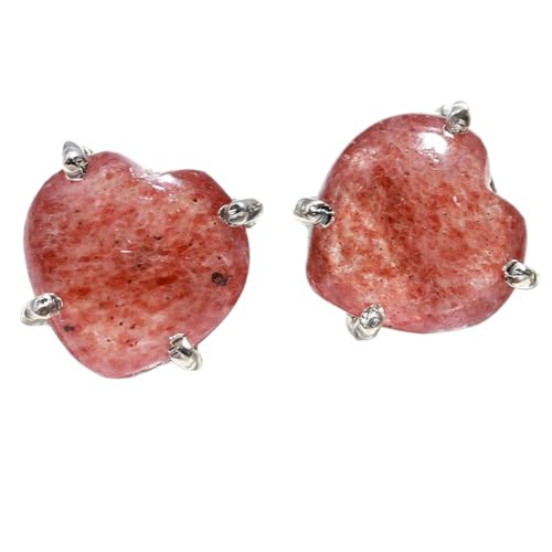 Puces d'oreilles quartz fraise et argent 925 d'exception pour femme