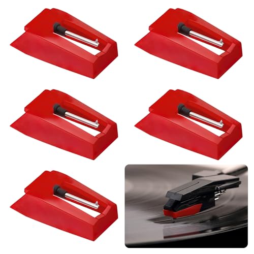 5PCS Record Player Needle, Stylus for Record Player Turntable Replacement Needle Diamond Long-Lasting Record Player Needle Replacement for Vinyl Record Player LP Phonograph, Victrola, ION, Crosley