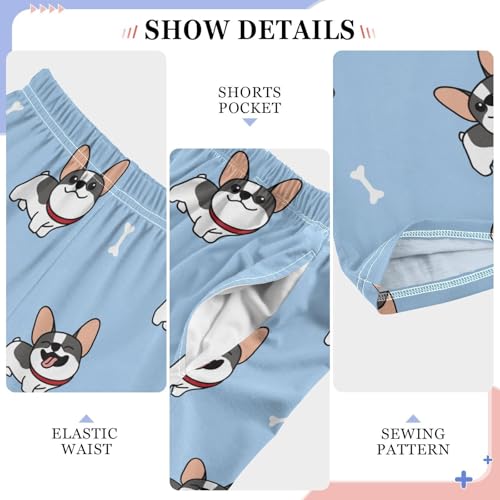 ZZKKO Cute French Bulldog Cartoon Boys Pants for Kids Jogger Pants with Pockets S-XL4