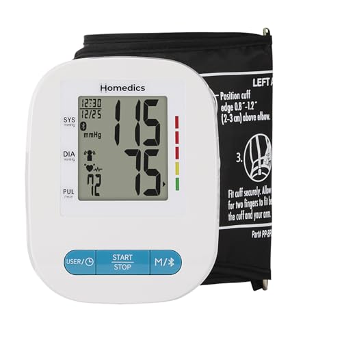 Homedics 500 Series Bluetooth Upper Arm Blood Pressure Monitor for Home Use, Voice Out Guide, Smart...