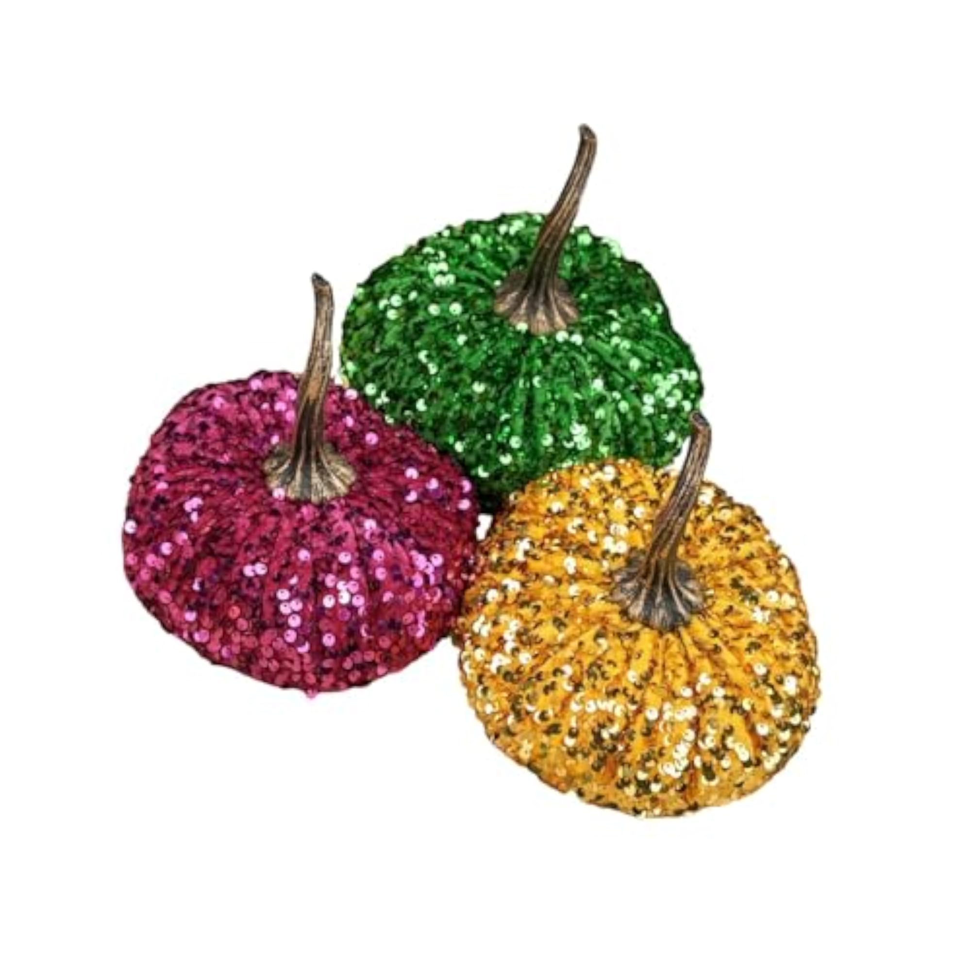 3X Thanksgiving Pumpkins Rustic Velvet Pumpkins for Mantel