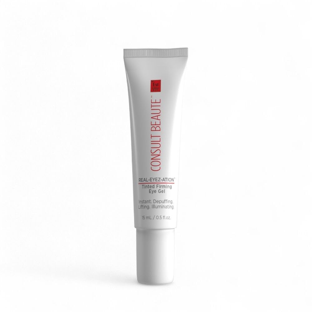Consult Beaute REAL-EYEZ-ATION Tinted Instant Firming Eye Gel, Skin Care Treatment to Reduce Dark Circles & Puffy Under Eyes, Temporary Eye Lid Lift,