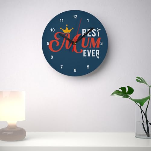 Horloge murale en verre silencieuse bleue 20 cm pour chambre et salon - 4