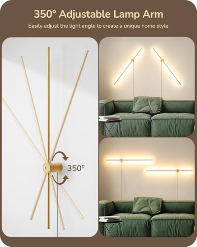 Image of EDISHINE Plug in Wall Sconces, Stepless 2700K-6000K Dimmable Wall Sconce Set of Two, 39.4 inch Touch LED Wall Light with Remote, 350 Rotation Night Light with Timer for Living Room Bedroom Hallway