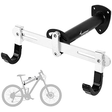 Sportneer Bike Wall Mounts Bike Rack Wall Mount Bicycle Indoor Storage Rack Hanger for Road Bike, Mountain Bike, BMX, Angle Width Length Adjustable Cover