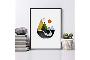 Mountains Wall Art Print Minimal Home Decor Scandinavian Art