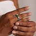 CAITLYNMINIMALIST Natural Jade Crystal Lucky Green Gemstone Skinny Stacking Band Dainty Ring Gift For Women (02-Jade Diamond Ring, 5)