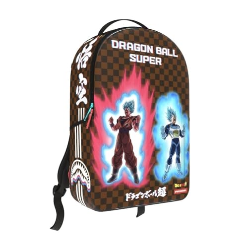 Sprayground Z Goku & Vegeta Backpack, OS, Purple/Black, Unisex, PVC Material, Multiple Compartments, 18x11.5x6.5 inches