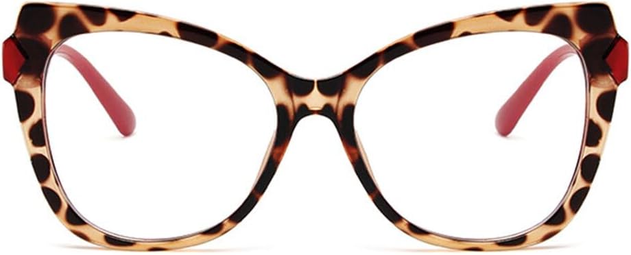 Oversized Cat Eye Reading Glasses for Women, Stylish Blue Light Blocking Computer Reader Anti Eyestrain UV Glare