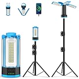 T-SUN Lampe Chantier LED Rechargeable avec Trépied Extensible, 10400mAh Projecteur LED Re...