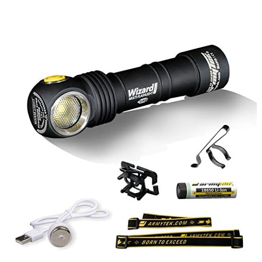 Armytek Unisex - Vuxen Wizard Pro V3 varm vit pannlampa, svart, längd 108 mm