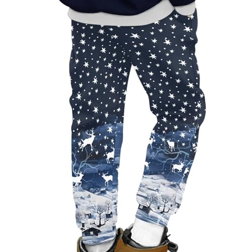 AmzPrint Plus Sweatpants Christmas Lights Print Teen Fall Trendy High Waist Sweatpant Athletic Sweatpants Navy2