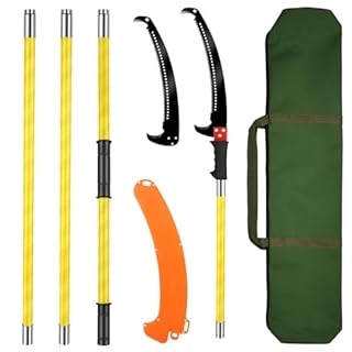 Segaccio Telescopico 4M per Potatura Alberi,Sega Telescopica per Potatura Professionale con Lama in Acciaio al Carbonio,Seghetto Potatura Regolabile per Tagliare Rami Alti, Palma,Giardinaggio