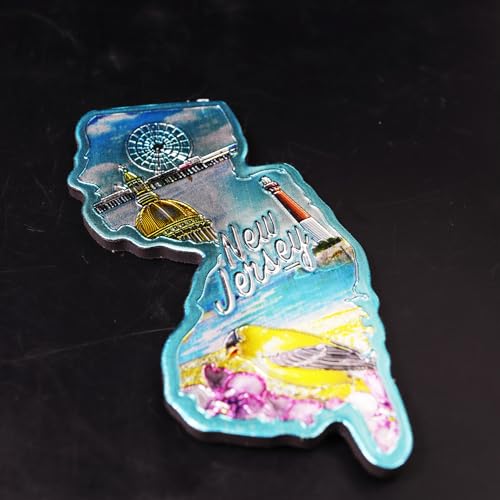 Imán decorativo estado Nueva Jersey 1.75 x 2.75 pulgadas miniatura 4