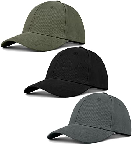 3 Pack Unisex Adjustable Cotton Baseball Caps