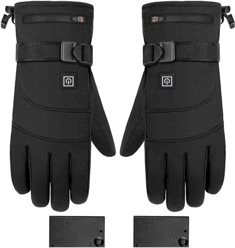 ZHJOPP Gants Chauffants, épais avec écran Tactile, Gants de Ski chauffés à Batterie, adaptés pour la Chasse, Gants de Snowboard, Gants d'hiver Chauds