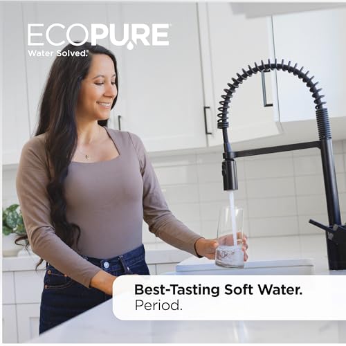 Image of EcoPure EPH130 Whole House Water Softener & Filtration System - 2-in-1 Design for Soft & Better-Tasting Drinking Water, AutoSense AI Technology