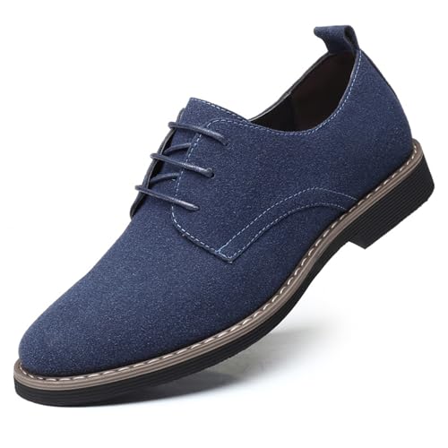 Mens Oxfords Shoes Classic Faux Suede Lace-Up Wedding Shoes Comfortable Business Walking Formal Dress Shoes for Men