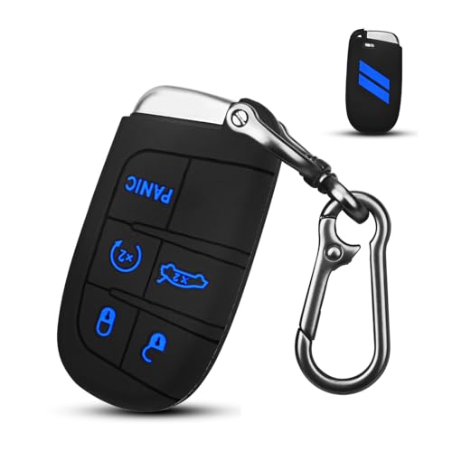 QBUC for Dodge Key Fob Cover 5 Button Silicone Remote Key Case