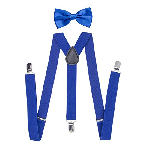 Opiniones de Monos para Niño más recomendados. 45 Set De Tirantes Y Moño Para Adulto (Unisex), Variedad de Colores (Azul Rey)