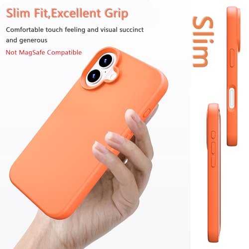 Image of iPhone 17 Case Silicone,Soft Microfiber Lining(Sugar Orange)